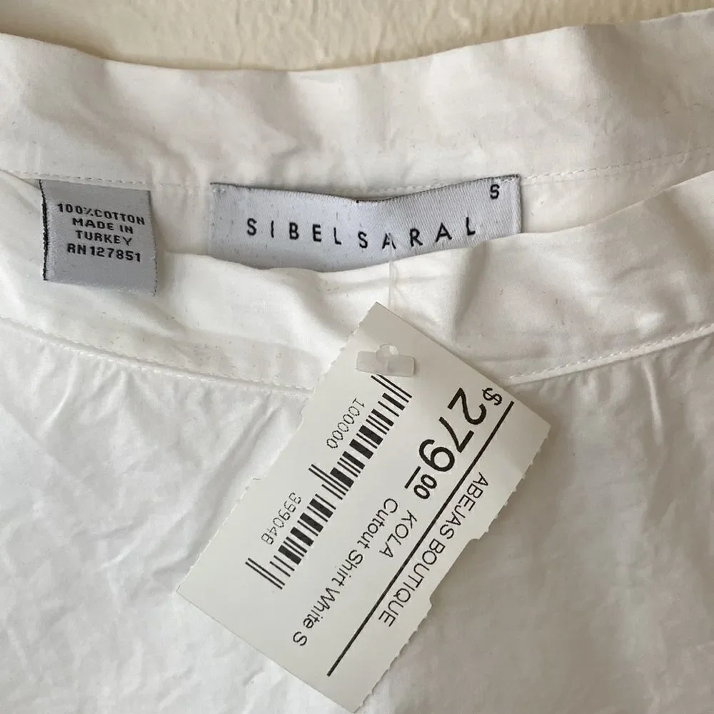 Sibel Saral White Cotton blouse size small sleeveless - Picture 3 of 10